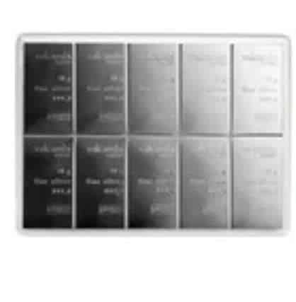 10 x 10g Silver Bar Combibar | £132 Cash Altern