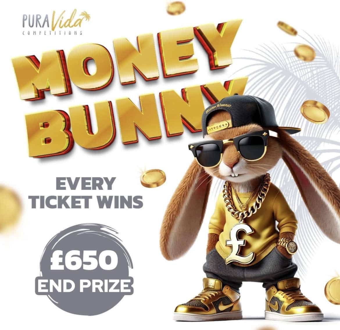 Money Bunny Every Ticket Wins | £650 End Prize – Pura Vida