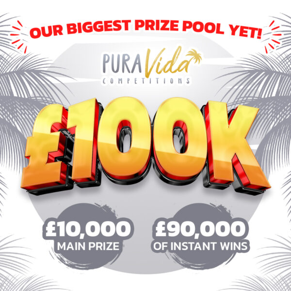 &pound;100K Prize Pool - 10K Cash Main Prize  + &pound;90K Instant Wins