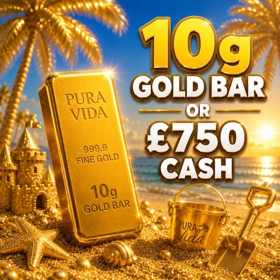 10g Gold Bar or £750 cash