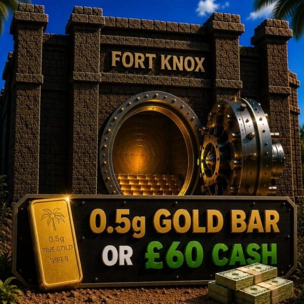 0.5g Gold Bar Or £60 Cash