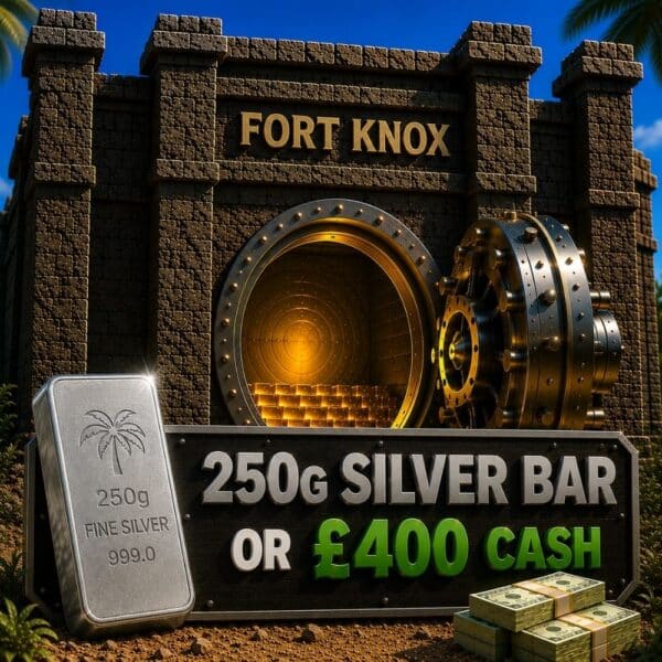250g Silver Bar Or £400 Cash