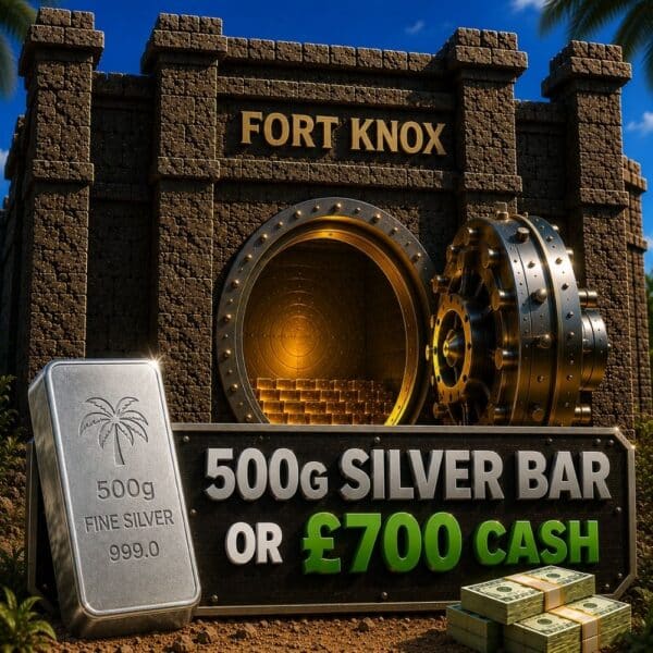 500g Silver Bar Or £700 Cash